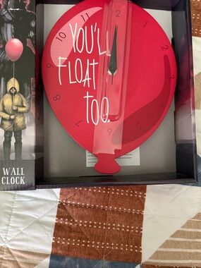 Warner Bros. Red Balloon Wall Clock with White Lettering